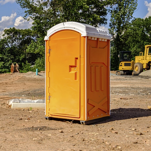 how often are the portable toilets cleaned and serviced during a rental period in Peterson Iowa